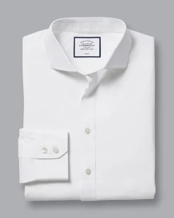 Online Charles Tyrwhitt Spread Collar Non-Iron Poplin Shirt - White