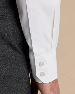 Online Charles Tyrwhitt Spread Collar Non-Iron Poplin Shirt - White