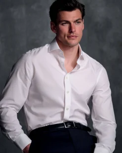 Online Charles Tyrwhitt Spread Collar Non-Iron Poplin Shirt - White