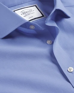 New Charles Tyrwhitt Spread Collar Non-Iron Poplin Shirt - Ocean Blue