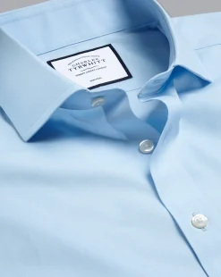 Sale Charles Tyrwhitt Spread Collar Non-Iron Poplin Shirt - Blue Sky