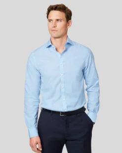 Sale Charles Tyrwhitt Spread Collar Non-Iron Poplin Shirt - Blue Sky