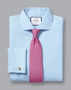 Sale Charles Tyrwhitt Spread Collar Non-Iron Poplin Shirt - Blue Sky