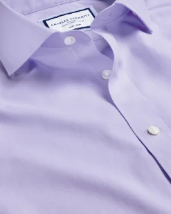 Fashion Charles Tyrwhitt Spread Collar Non-Iron Poplin Shirt - Purple Lilac