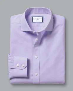 Fashion Charles Tyrwhitt Spread Collar Non-Iron Poplin Shirt - Purple Lilac