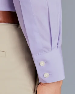 Fashion Charles Tyrwhitt Spread Collar Non-Iron Poplin Shirt - Purple Lilac
