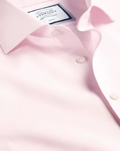 New Charles Tyrwhitt Spread Collar Non-Iron Poplin Shirt - Light Pink