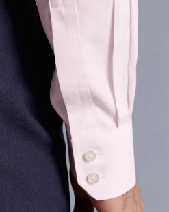 New Charles Tyrwhitt Spread Collar Non-Iron Poplin Shirt - Light Pink