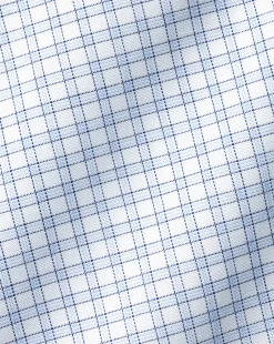 Store Charles Tyrwhitt Spread Collar Non-Iron Poplin Fine Check Shirt - Blue Sky