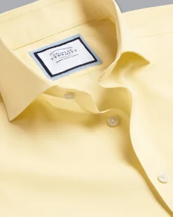 Fashion Charles Tyrwhitt Spread Collar Non-Iron Poplin Shirt - Lemon Yellow