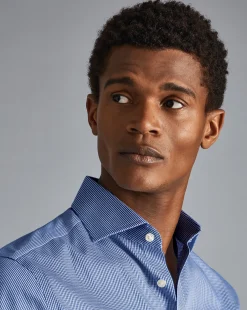 Hot Charles Tyrwhitt Spread Collar Non-Iron Puppytooth Shirt - Blue Royal