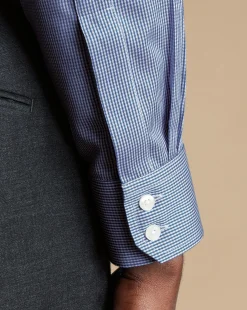 Hot Charles Tyrwhitt Spread Collar Non-Iron Puppytooth Shirt - Blue Royal