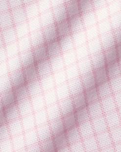 Outlet Charles Tyrwhitt Spread Collar Non-Iron Regent Weave Check Shirt - Pink