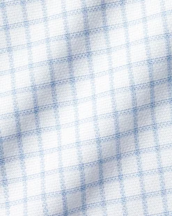 Store Charles Tyrwhitt Spread Collar Non-Iron Regent Weave Check Shirt - Sky