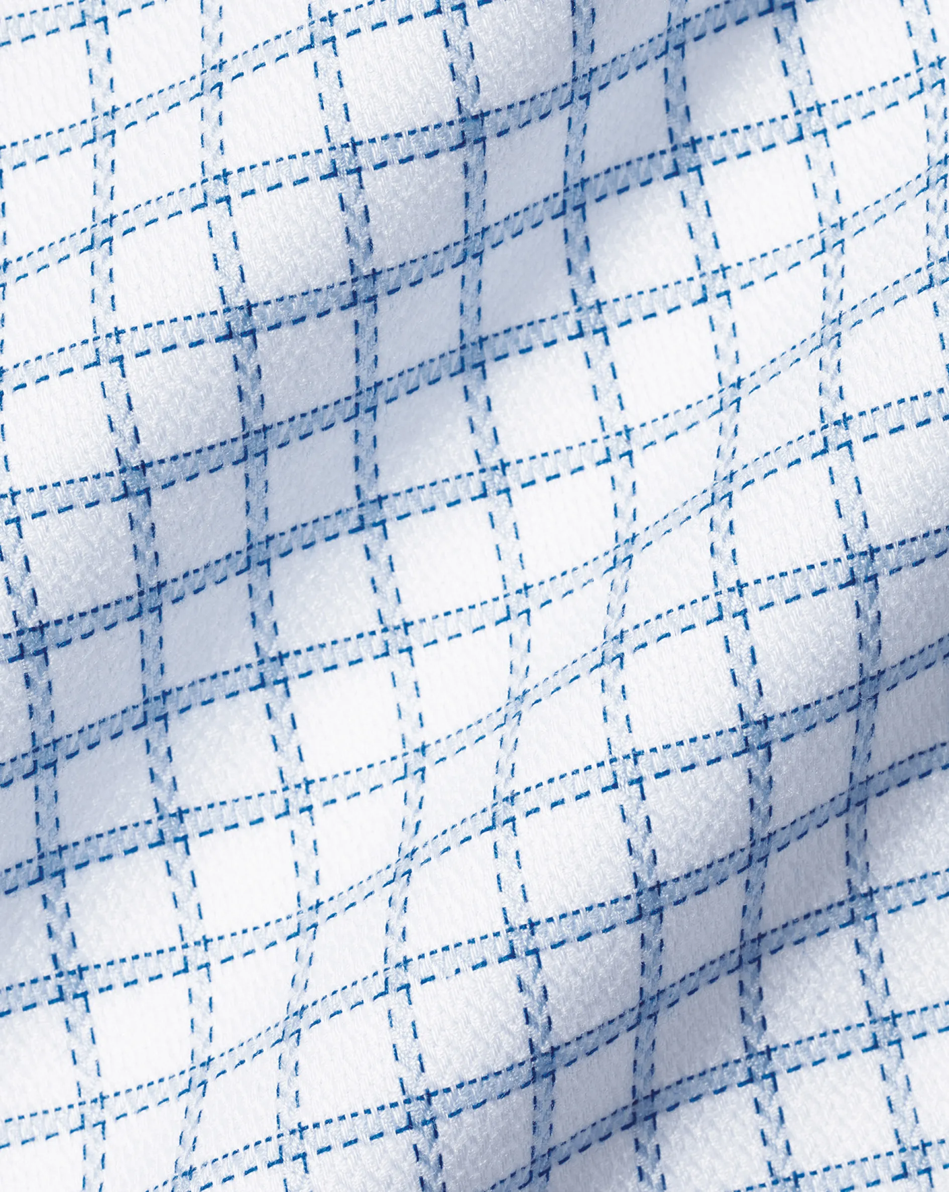 Flash Sale Charles Tyrwhitt Spread collar Non-Iron Richmond Weave Check Shirt - Cornflower Blue