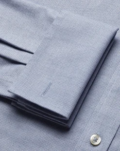 New Charles Tyrwhitt Spread Collar Non-Iron Richmond Weave Shirt - Blue Indigo