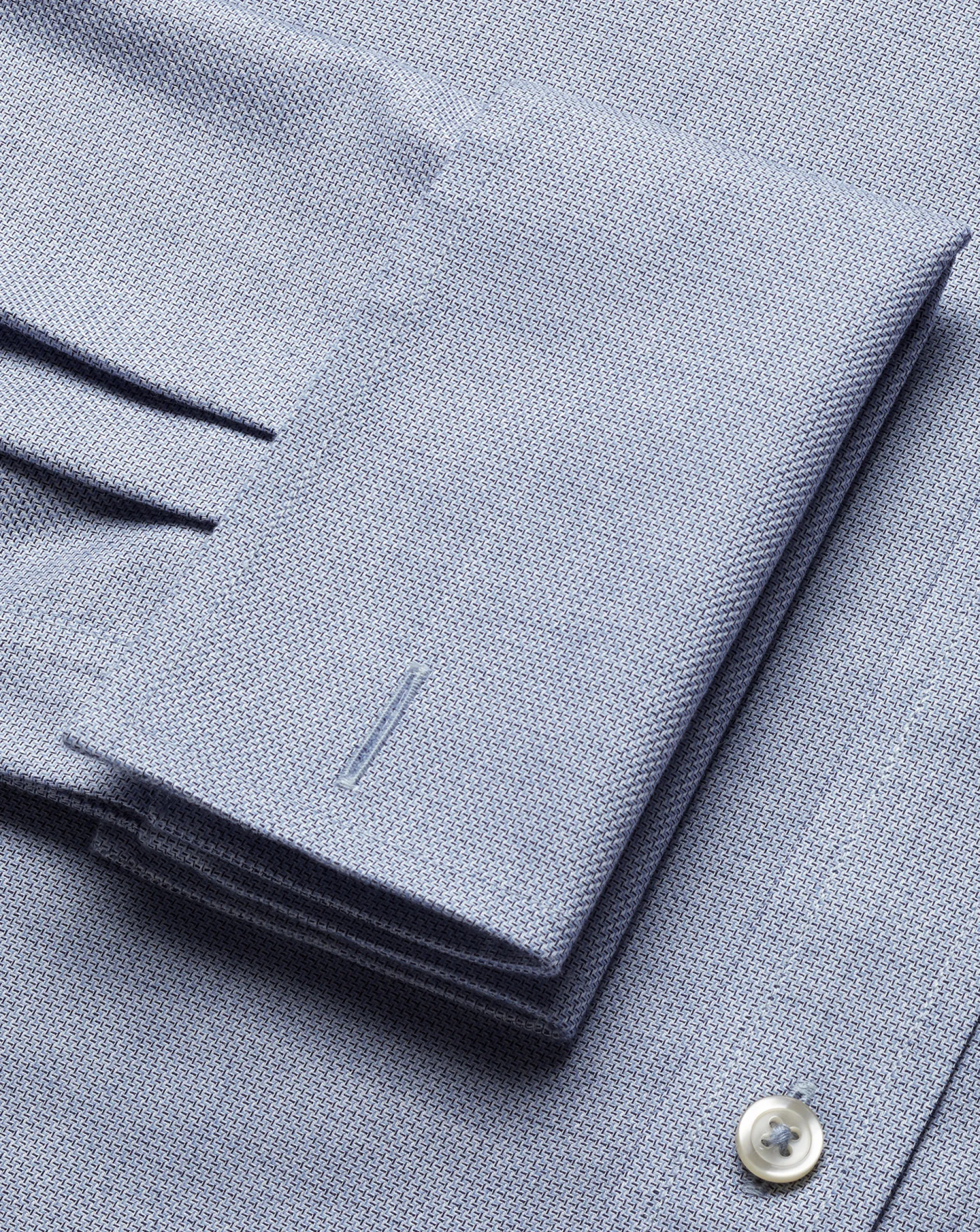 New Charles Tyrwhitt Spread Collar Non-Iron Richmond Weave Shirt - Blue Indigo