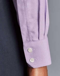 Cheap Charles Tyrwhitt Spread collar Non-Iron Richmond Weave Shirt - Mauve Mauve Purple
