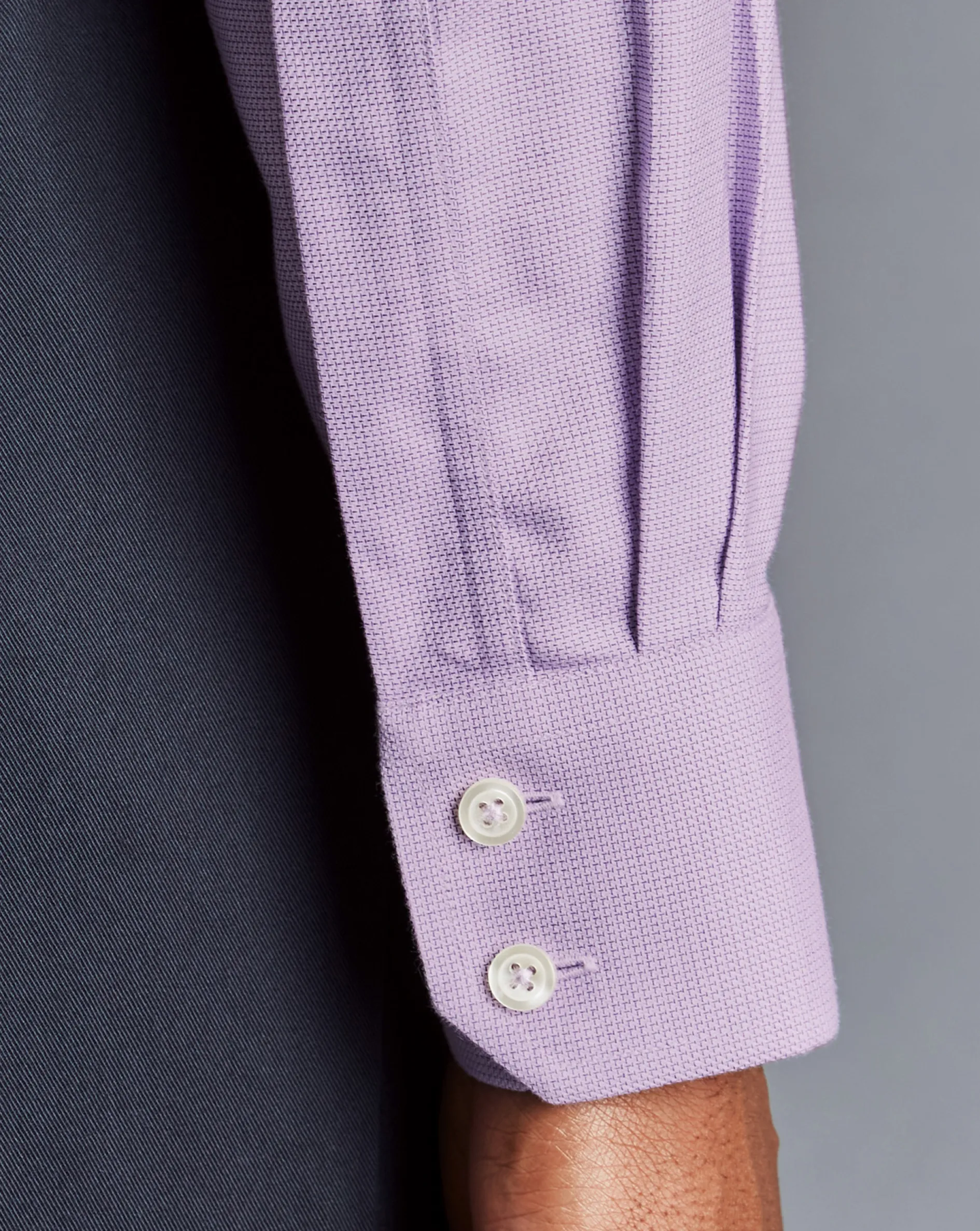 Cheap Charles Tyrwhitt Spread collar Non-Iron Richmond Weave Shirt - Mauve Mauve Purple