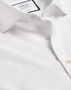 Outlet Charles Tyrwhitt Spread Collar Non-Iron Royal Oxford Shirt - White