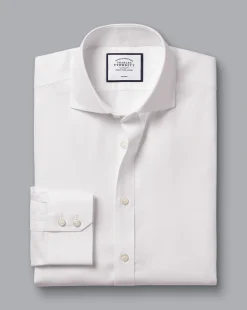 Outlet Charles Tyrwhitt Spread Collar Non-Iron Royal Oxford Shirt - White