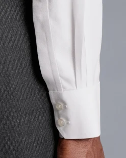 Outlet Charles Tyrwhitt Spread Collar Non-Iron Royal Oxford Shirt - White