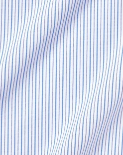 Store Charles Tyrwhitt Spread Collar Non-Iron Stripe Winchester Shirt - Ocean Blue