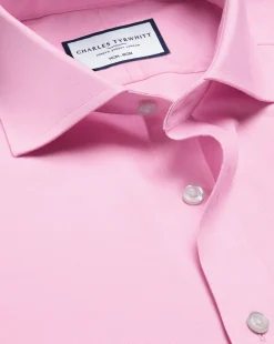 Best Sale Charles Tyrwhitt Spread Collar Non-Iron Twill Shirt - Pink