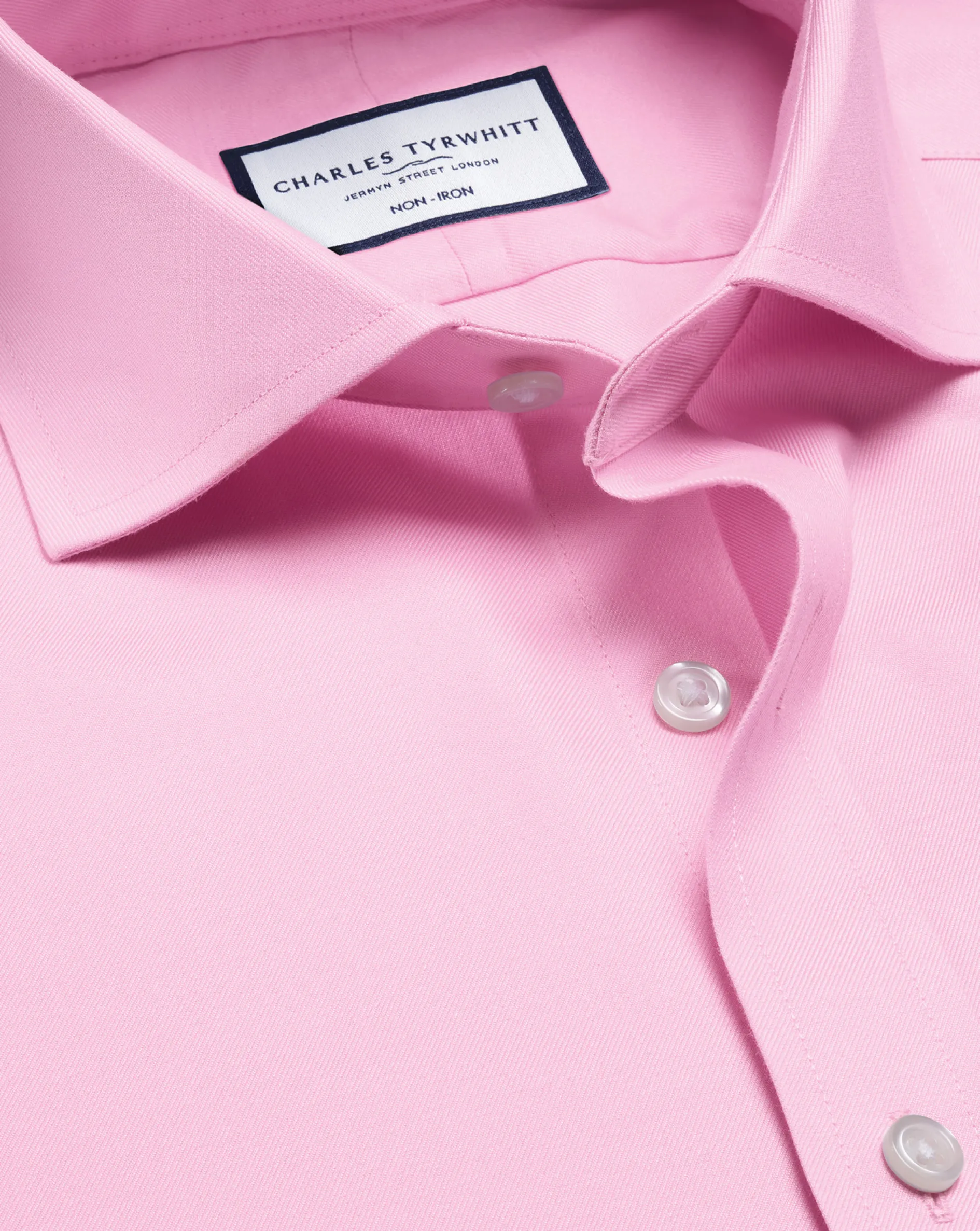 Best Sale Charles Tyrwhitt Spread Collar Non-Iron Twill Shirt - Pink