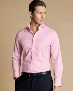 Best Sale Charles Tyrwhitt Spread Collar Non-Iron Twill Shirt - Pink