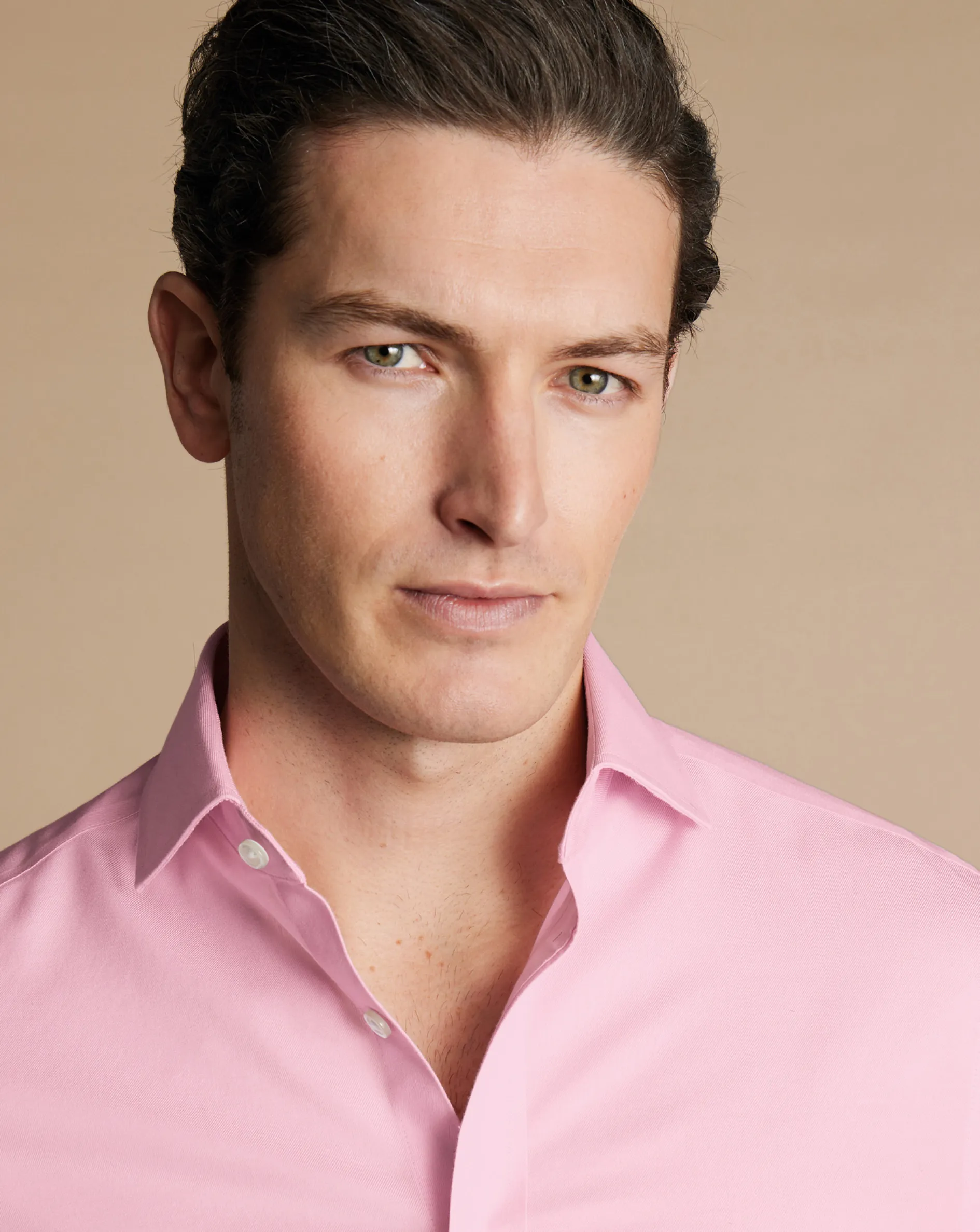 Best Sale Charles Tyrwhitt Spread Collar Non-Iron Twill Shirt - Pink