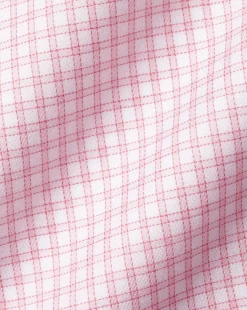 Sale Charles Tyrwhitt Spread Collar Non-Iron Twill Mini Windowpane Check Shirt - Pink