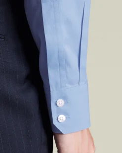 Store Charles Tyrwhitt Spread Collar Non-Iron Twill Shirt - Cornflower Blue