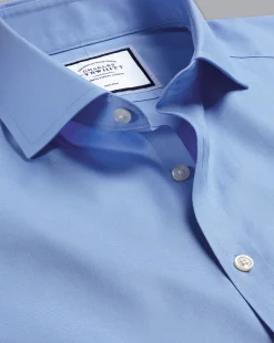 Clearance Charles Tyrwhitt Spread Collar Non-Iron Twill Shirt - Cornflower Blue