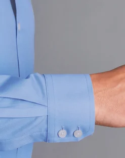Clearance Charles Tyrwhitt Spread Collar Non-Iron Twill Shirt - Cornflower Blue