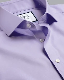 Store Charles Tyrwhitt Spread Collar Non-Iron Twill Shirt - Purple Lilac