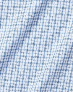 Hot Charles Tyrwhitt Spread Collar Non-Iron Twill Windowpane Check Shirt - Ocean Blue