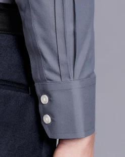 Hot Charles Tyrwhitt Spread Collar Non-Iron Twill Shirt - Heather Blue