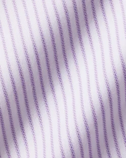 Best Sale Charles Tyrwhitt Spread Collar Non-Iron Twill Stripe Shirt - Mauve Purple