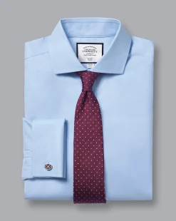 Cheap Charles Tyrwhitt Spread Collar Non-Iron Twill Shirt - Blue Sky