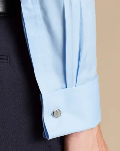 Cheap Charles Tyrwhitt Spread Collar Non-Iron Twill Shirt - Blue Sky