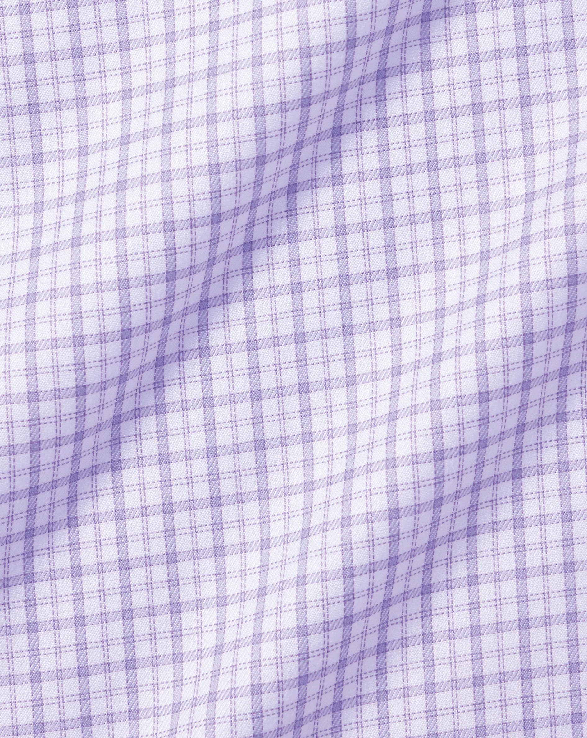 Clearance Charles Tyrwhitt Spread Collar Non-Iron Twill Windowpane Check Shirt - Purple Lilac