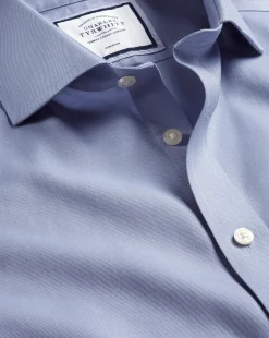 New Charles Tyrwhitt Spread Collar Non-Iron Twill Shirt- Blue Indigo