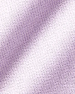 New Charles Tyrwhitt Spread Collar Non-Iron Twill Micro Check Shirt - Mauve Purple