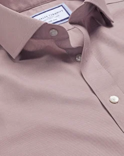 Outlet Charles Tyrwhitt Spread Collar Non-Iron Twill Shirt - Claret Pink