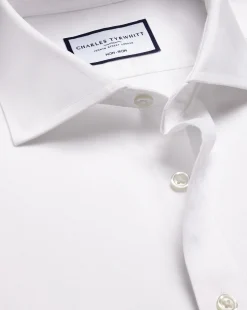Online Charles Tyrwhitt Spread Collar Non-Iron Twill Shirt - White
