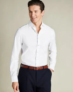 Online Charles Tyrwhitt Spread Collar Non-Iron Twill Shirt - White