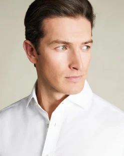 Online Charles Tyrwhitt Spread Collar Non-Iron Twill Shirt - White