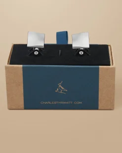 Outlet Charles Tyrwhitt Square Cufflink - Silver Grey