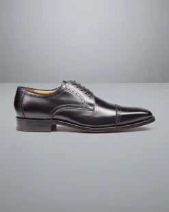 Flash Sale Charles Tyrwhitt Square Toe Derby Brogue Shoes - Black